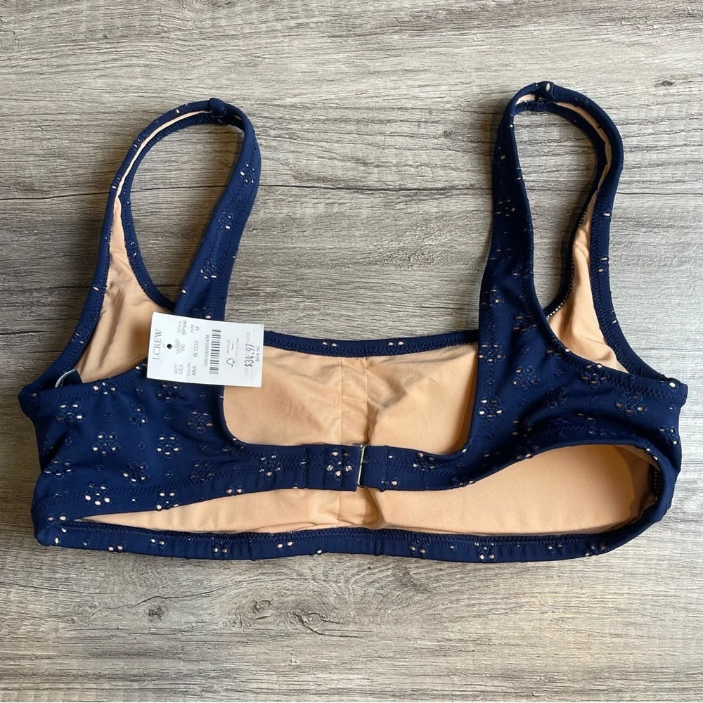 NWT J Crew Eyelet scoop bikini top BP348 - Size M - Picture 6 of 11